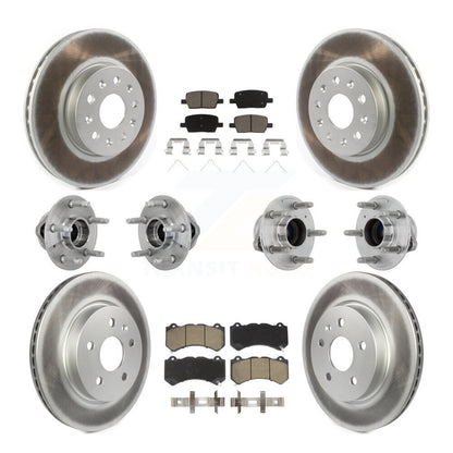 Hub Bearing Coated Brake Rotor & Pads Front Rear Kit (10Pc) For Chevrolet Camaro