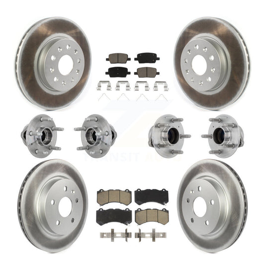 Hub Bearing Coated Brake Rotor & Pads Front Rear Kit (10Pc) For Chevrolet Camaro