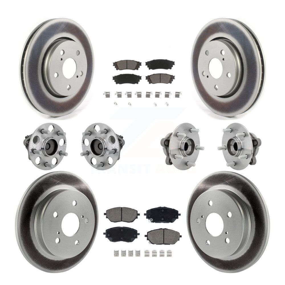Hub Bearing Coated Disc Brake Rotor & Pads Front Rear Kit (10Pc) For Toyota C-HR