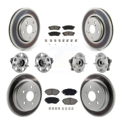 Hub Bearing Coated Disc Brake Rotor & Pads Front Rear Kit (10Pc) For Toyota C-HR