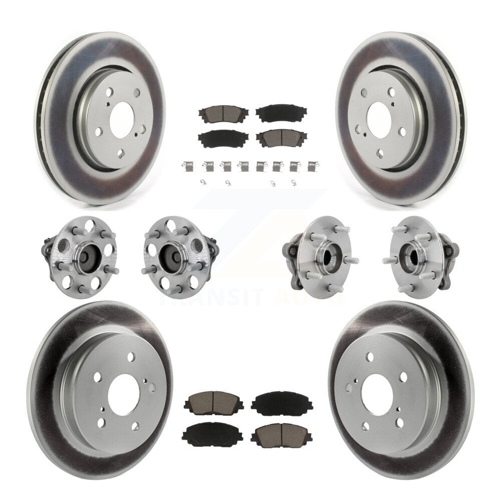 Hub Bearing Coated Disc Brake Rotor & Pads Front Rear Kit (10Pc) For Toyota C-HR