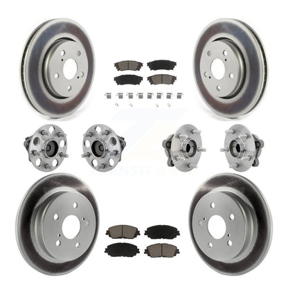 Hub Bearing Coated Disc Brake Rotor & Pads Front Rear Kit (10Pc) For Toyota C-HR