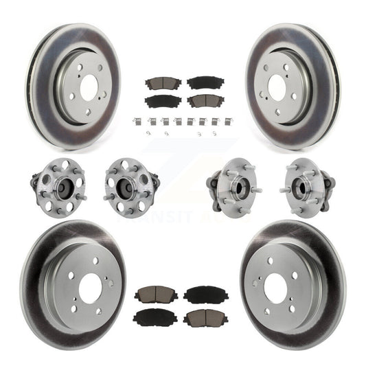 Hub Bearing Coated Disc Brake Rotor & Pads Front Rear Kit (10Pc) For Toyota C-HR