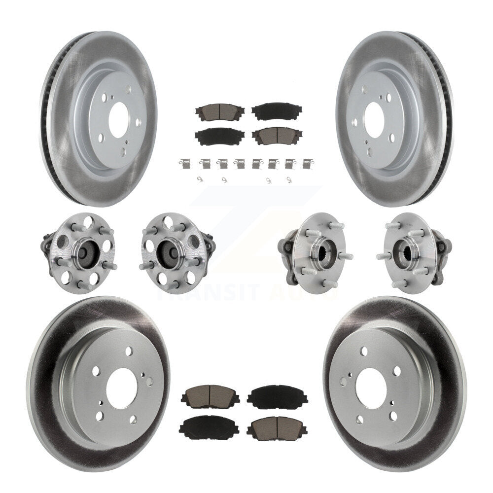 Hub Bearing Coated Disc Brake Rotor & Pads Front Rear Kit (10Pc) For Toyota C-HR
