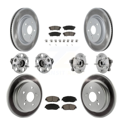 Hub Bearing Coated Disc Brake Rotor & Pads Front Rear Kit (10Pc) For Toyota C-HR