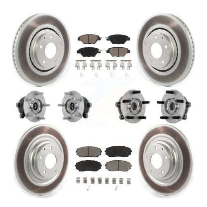 Hub Bearing Coat Brake Rotor Pads Front Rear Kit (10Pc) For 16-23 Mazda CX-9 AWD