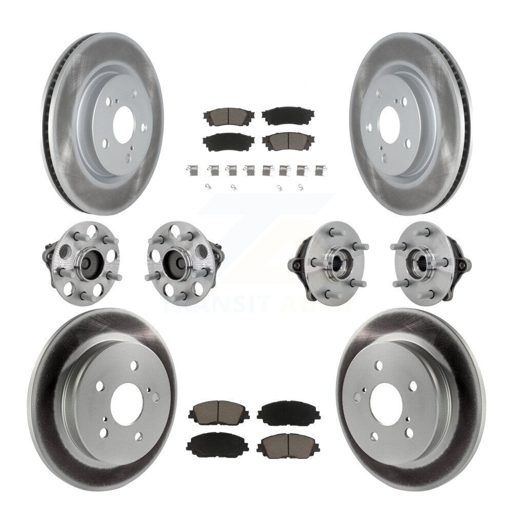 Hub Bearing Coated Disc Brake Rotor & Pads Front Rear Kit (10Pc) For Toyota RAV4