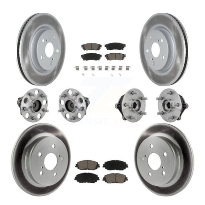 Hub Bearing Coated Disc Brake Rotor & Pads Front Rear Kit (10Pc) For Toyota RAV4