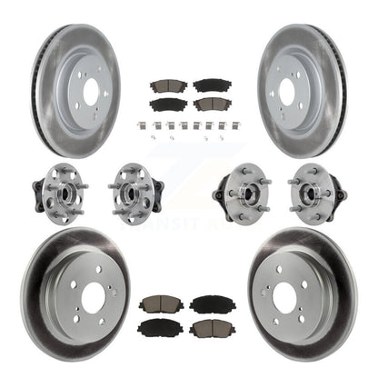 Hub Bearing Coated Brake Rotor & Pad Front Rear Kit (10Pc) For Toyota RAV4 Venza