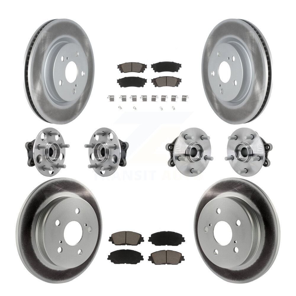 Hub Bearing Coated Disc Brake Rotor & Pads Front Rear Kit (10Pc) For Toyota RAV4