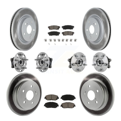 Hub Bearing Coated Disc Brake Rotor & Pads Front Rear Kit (10Pc) For Toyota RAV4
