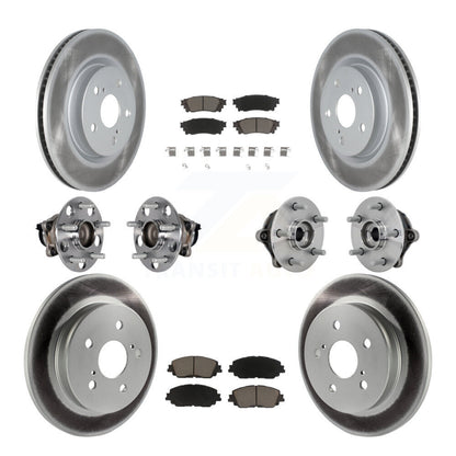 Hub Bearing Coated Disc Brake Rotor & Pads Front Rear Kit (10Pc) For Toyota RAV4