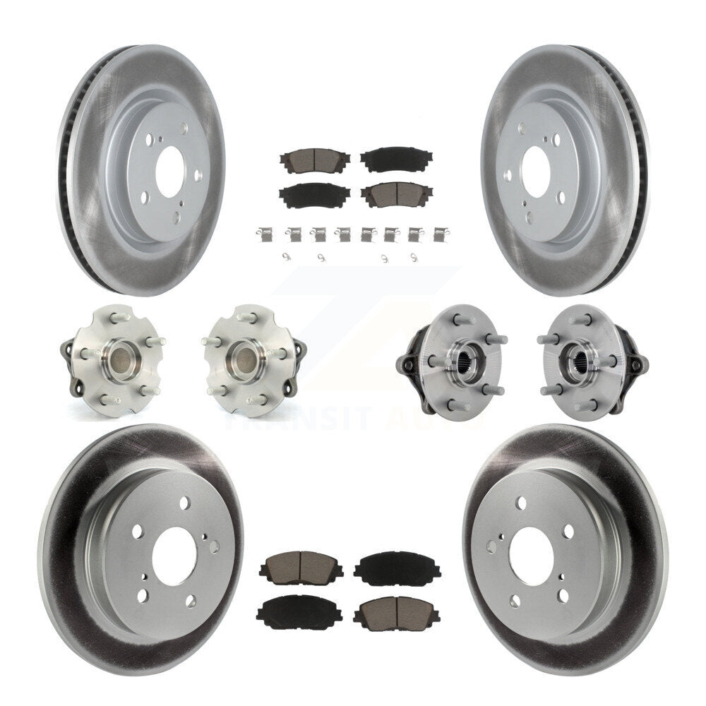 Hub Bearing Coated Disc Brake Rotor & Pads Front Rear Kit (10Pc) For Toyota RAV4