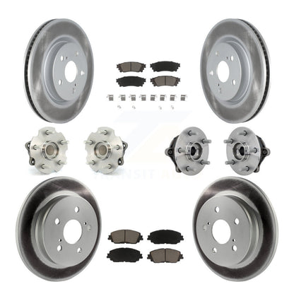 Hub Bearing Coated Disc Brake Rotor & Pads Front Rear Kit (10Pc) For Toyota RAV4