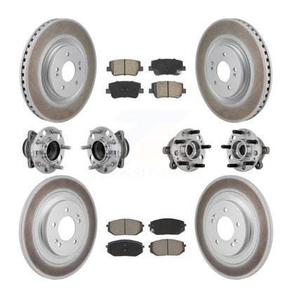 Hub Bearing Coat Brake Rotor Pad Front Rear Kit (10Pc) For Hyundai Sonata Kia K5