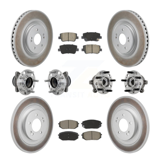 Hub Bearing Coat Brake Rotor Pad Front Rear Kit (10Pc) For Hyundai Sonata Kia K5