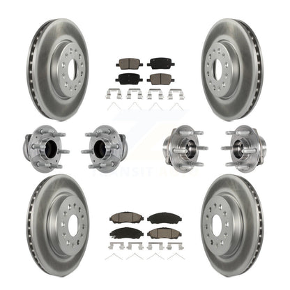 Hub Bearing Coated Brake Rotor Pads Front Rear Kit (10Pc) For Chevrolet Traverse