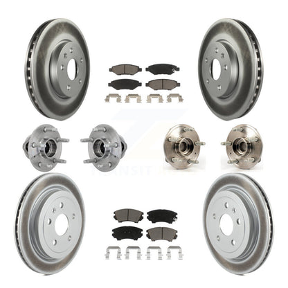 Hub Bearing Coated Brake Rotor & Pads Front Rear Kit (10Pc) For Chevrolet Camaro