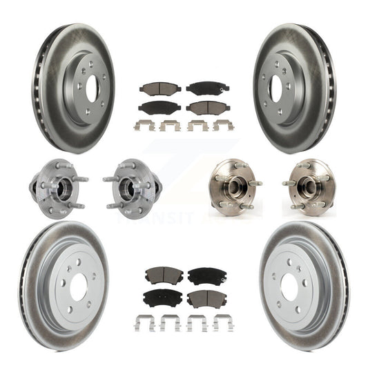 Hub Bearing Coated Brake Rotor & Pads Front Rear Kit (10Pc) For Chevrolet Camaro