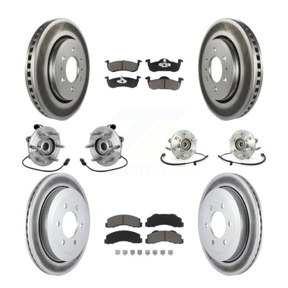 Hub Bearing Coated Brake Rotor Pad Front Rear Kit (10Pc) For Ford Expedition 4WD