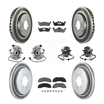 Hub Bearing Coated Brake Rotor Pad Front Rear Kit (10Pc) For Ford Expedition RWD