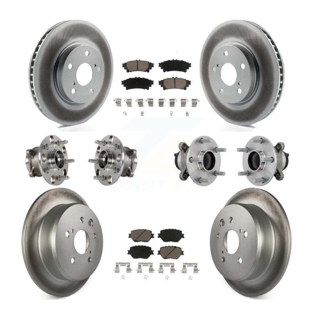 Hub Bearing Coated Disc Brake Rotor & Pads Front Rear Kit (10Pc) For Lexus IS250