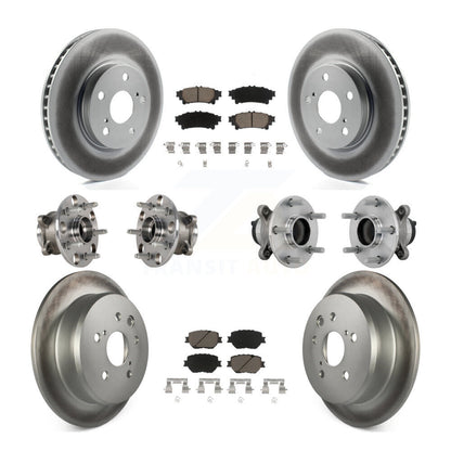 Hub Bearing Coated Disc Brake Rotor & Pads Front Rear Kit (10Pc) For Lexus IS250