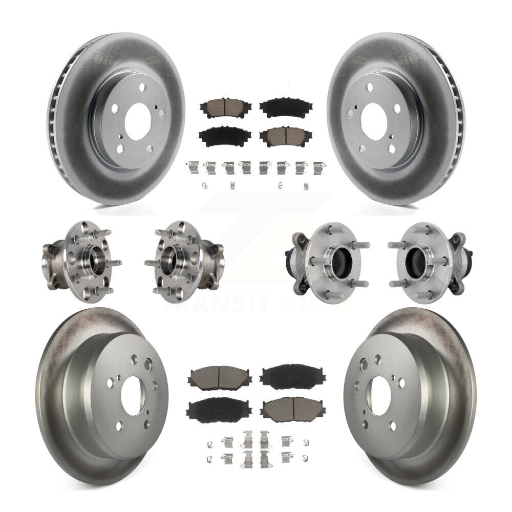 Hub Bearing Coated Disc Brake Rotor & Pads Front Rear Kit (10Pc) For Lexus IS250