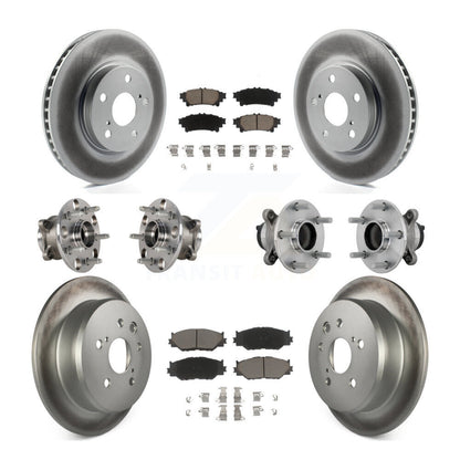 Hub Bearing Coated Disc Brake Rotor & Pads Front Rear Kit (10Pc) For Lexus IS250