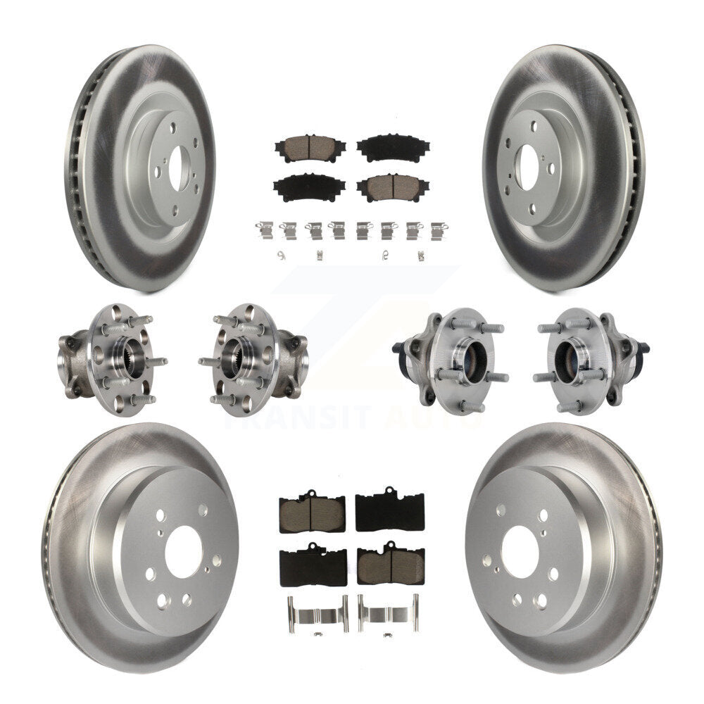 Hub Bearing Coated Brake Rotor & Pad Front Rear Kit (10Pc) For Lexus GS350 RC300