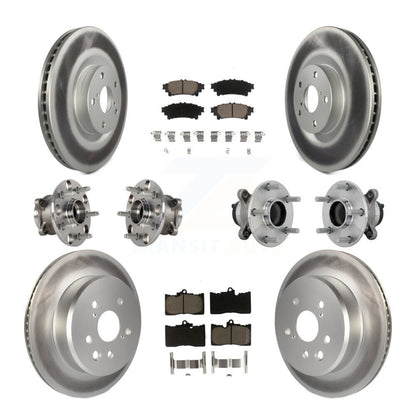 Hub Bearing Coated Brake Rotor & Pad Front Rear Kit (10Pc) For Lexus IS300 IS350