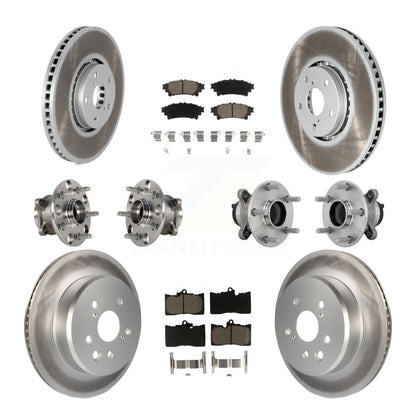 Hub Bearing Coated Brake Rotor & Pad Front Rear Kit (10Pc) For Lexus IS350 IS300