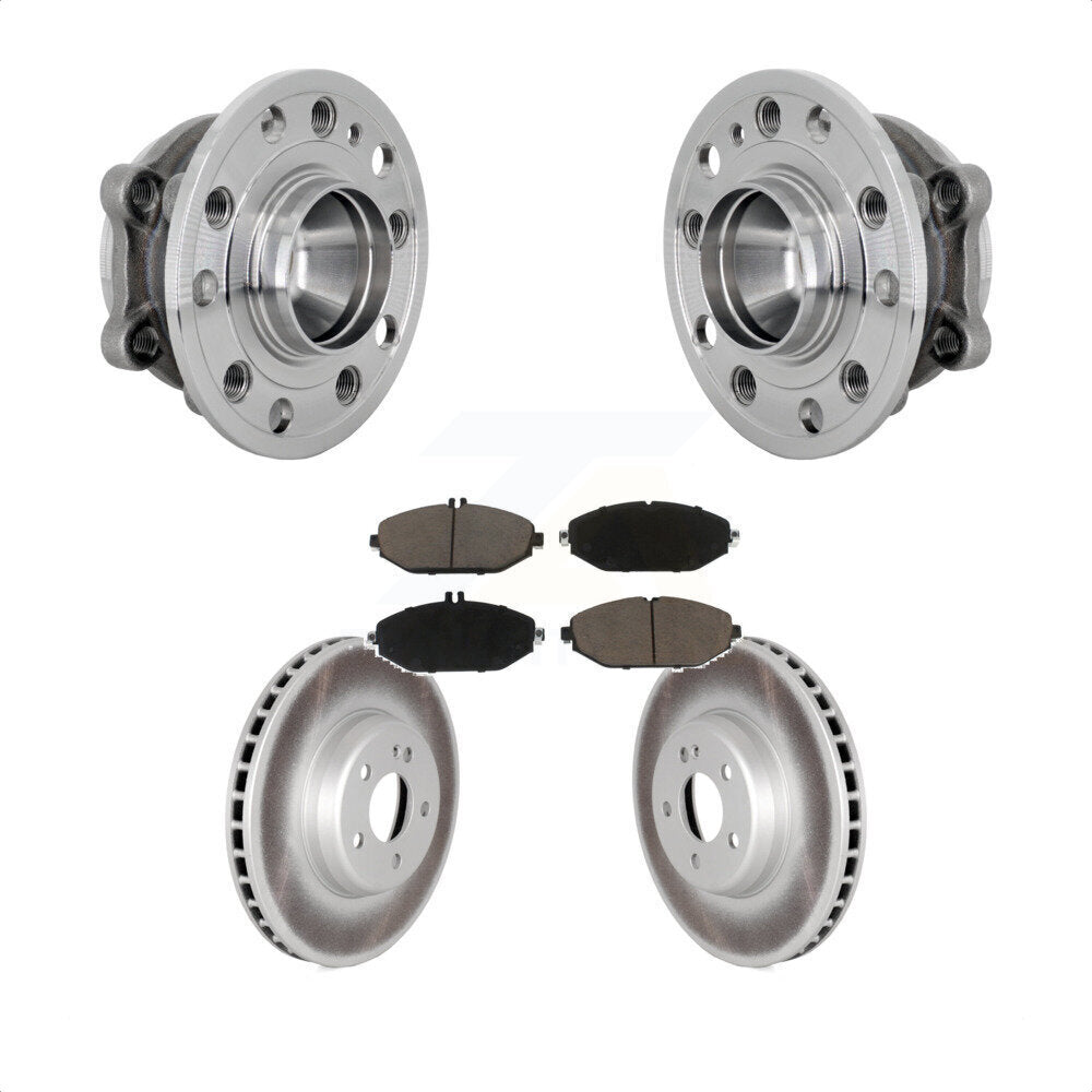 Hub Bearing Coat Brake Rotor Pads Front Kit For 2015-2021 Mercedes-Benz C300 RWD