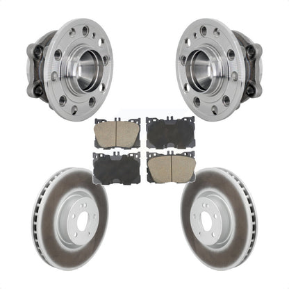 Hub Bearing Coat Brake Rotor Pad Front Kit For Mercedes-Benz E450 E400 E300 E350