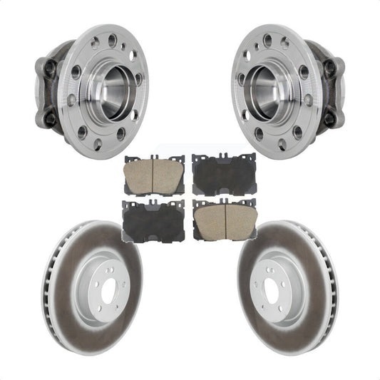 Hub Bearing Coat Brake Rotor Pad Front Kit For Mercedes-Benz E450 E400 E300 E350