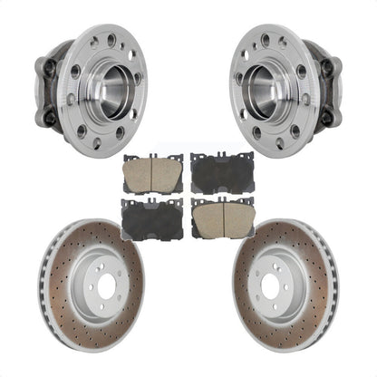 Hub Bearing Coat Brake Rotor Pad Front Kit For Mercedes-Benz E450 E400 E300 E350