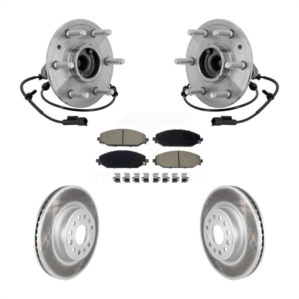 Hub Bearing Assembly Coated Disc Brake Rotors And Pads Front Kit For Ram 1500