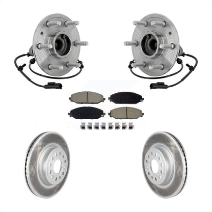 Hub Bearing Assembly Coated Disc Brake Rotors And Pads Front Kit For Ram 1500
