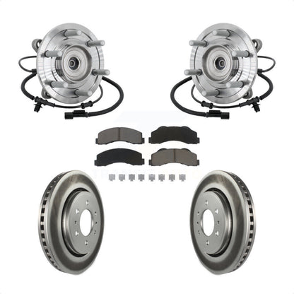 Hub Bearing Coated Brake Rotor Pad Front Kit For 2017 Ford F-150 Raptor with 4WD