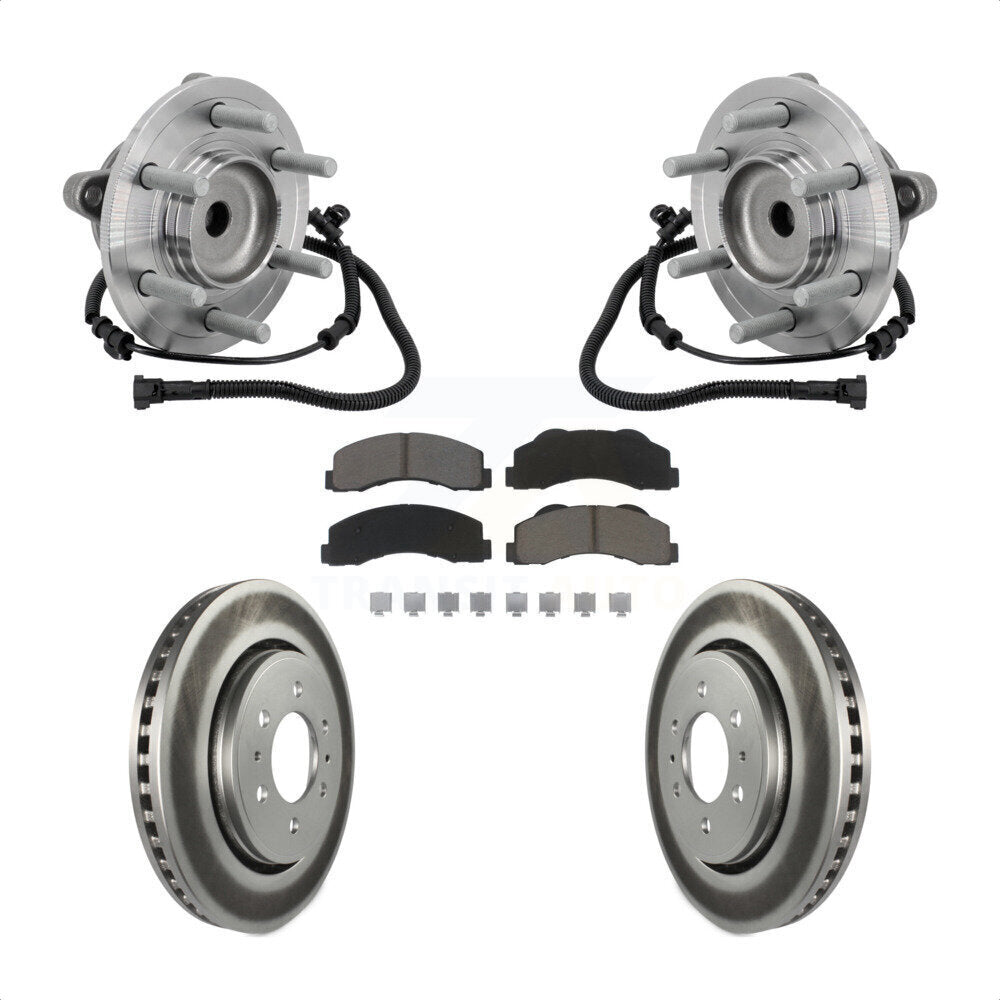 Hub Bearing Assembly Coat Brake Rotor Pad Front Kit For 2015-2017 Ford F-150 RWD