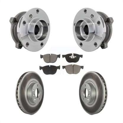 Hub Bearing Coated Brake Rotor And Pad Front Kit For BMW X5 X6 M12 x 1.25 Thread