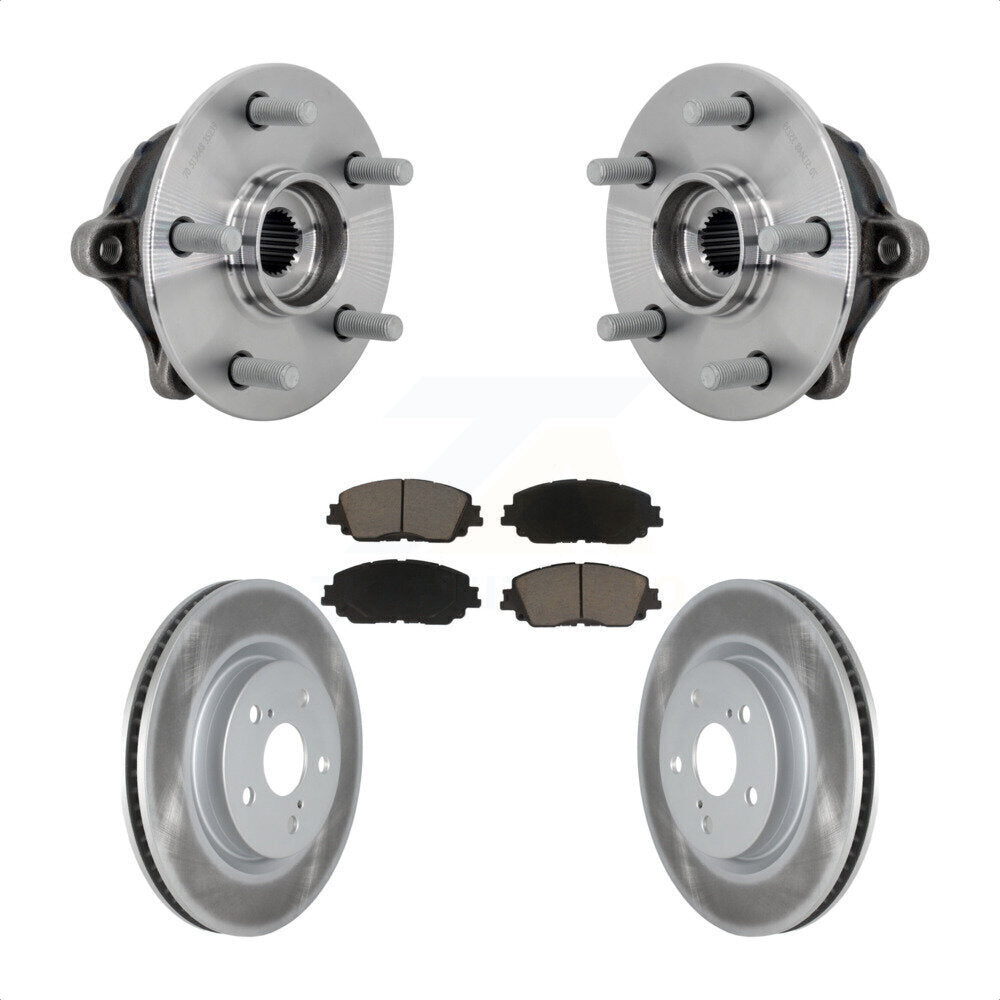 Hub Bearing Assembly Coated Disc Brake Rotor Pad Front Kit For Toyota RAV4 Venza