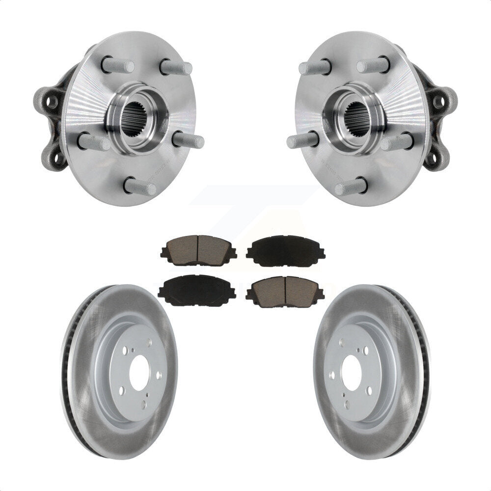 Hub Bearing Assembly Coated Disc Brake Rotors And Pads Front Kit For Toyota RAV4