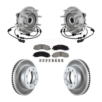 Hub Bearing Assembly Coated Disc Brake Rotor And Pad Front Kit For Ram 2500 3500
