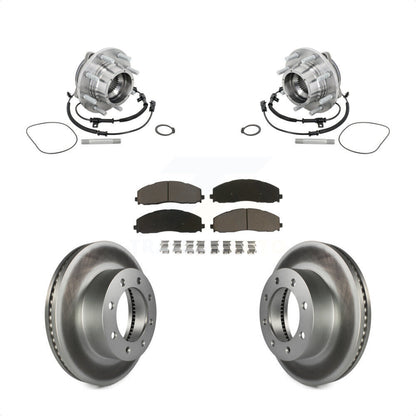 Hub Bearing Assembly Coated Brake Rotor Pads Front Kit For Ford F-450 Super Duty