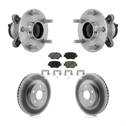 Hub Bearing Coated Brake Rotor Pads Front Kit For 2014 Lexus IS250 Base with RWD