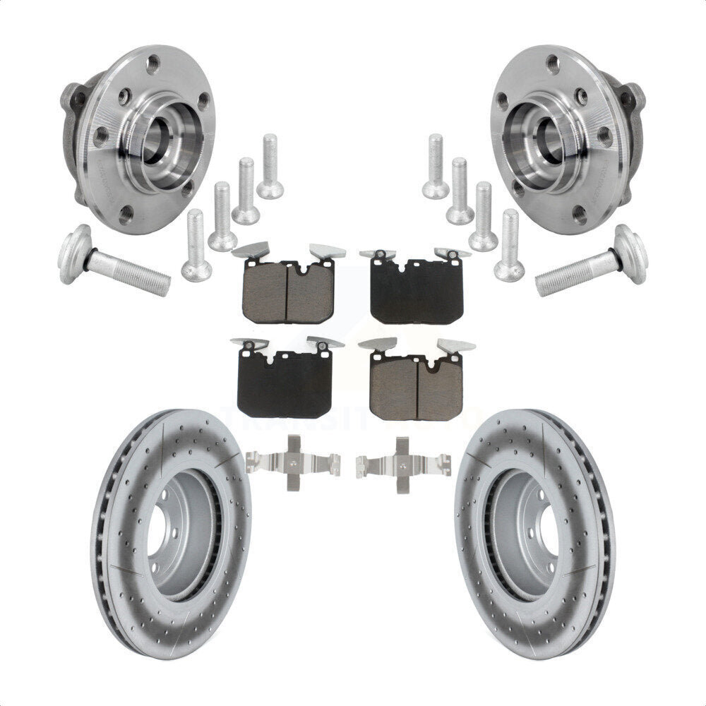 Hub Bearing Coated Brake Rotor Pad Front Kit For BMW 340i xDrive 440i Gran Coupe
