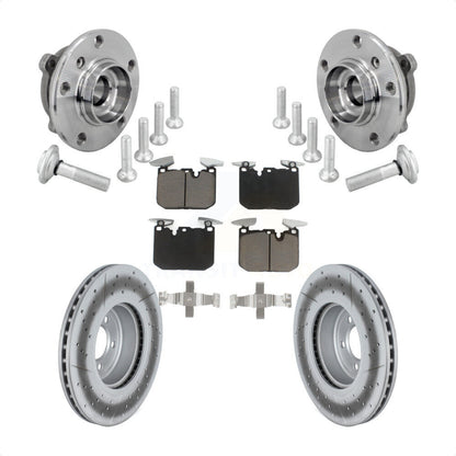 Hub Bearing Coated Brake Rotor Pad Front Kit For BMW 340i xDrive 440i Gran Coupe