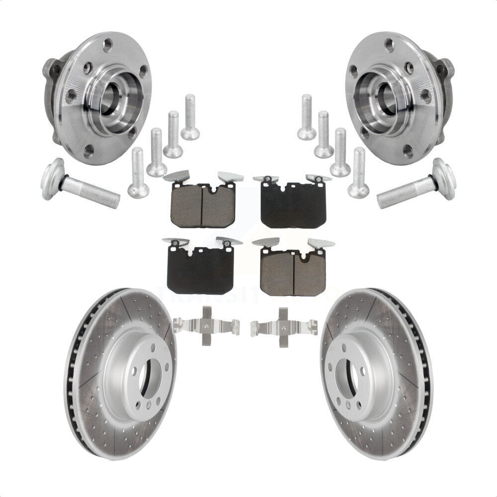 Hub Bearing Coated Brake Rotor Pad Front Kit For BMW 330i xDrive 440i Gran Coupe