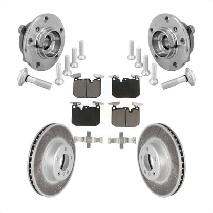 Hub Bearing Coated Brake Rotor Pad Front Kit For BMW 330i xDrive 440i Gran Coupe